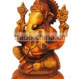 Sitting Ganesha With Round Base 8" thumbnail-2