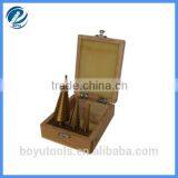 Industry Quality 3pcs HSS Step Drill Set Titanium Coated