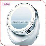 LED Lighted Makeup Mirror /professional makeup station with Round Led Lights Folding Pocket Mirror