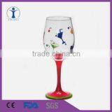 Wholesale Gift Colored Stem Wine Glass/ Hand Painted Wine Glass thumbnail-1