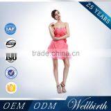 China Wholesale Pink Color 2015 Maxi Chiffon Beaded Cocktail Dress thumbnail-2