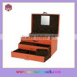 2015 Latest Design Leather Jewelry Box & Crafts PU Jewel Drawers Box Design