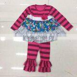 2015 Lastest Style IRL Pic Fashion Baby Girl Children Clothing Outfit Soft Lace Damask Christmas Girls Outfits thumbnail-6