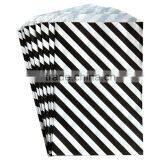 Black and White Bitty Bags Diagonal Striped Tiny Paper Treat Bags thumbnail-1