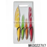 4PCS NON-STICK COATING KNIVES SET WITH CUTTING BOARD