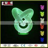 Color Changing 3d Illusion Led Table Lamp With Battery for Decoration