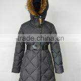 Winter Season Real Fur Trim Hood Puffy Quilted Long Down Coats for Women thumbnail-3