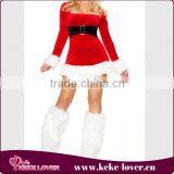 Top Selling 2015 Long Sleeve Christmas Costumes Mini Sexy Women Red Chrismas Costumes Cheap Wholesale Sexy Costumes thumbnail-1