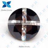 Round Black and White Multicolor Cross Stone Beads
