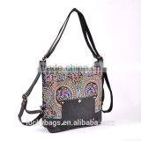 2015 New Products Leather Handbag Hmong Girl Handbag Silk Yarn Embroidery Backpack thumbnail-2