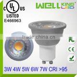 CRI 90 95 UL Energy star 3w 4w 5w 6w 7w GU10 dimmable COB led spotlight lamp