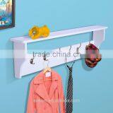 HomCom White 42" 6 Hook Hanging Entryway Shelf Wall Shelf With Hooks thumbnail-6