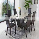 Simble Solid Surafce Dining Table / Artificial Stone Table Top With Stainless Steel Table Base