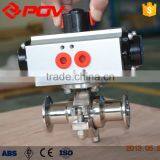 Food Grade Flange Sanitary Pneumatic Ball Valve Dn50 thumbnail-1