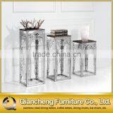 Metal Flower Stand Square Tempered Glass Top Table Sets thumbnail-1