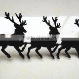 Reindeer Sleigh Design Standing Metal and Glass Candle Holder thumbnail-3