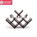 Gold Supplier W Shape 8 Bottle Tabletop Wooden Wine Rack , Wood Wine Display thumbnail-2