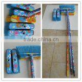 120cm Length Flower PVC Design Plastic Broom With Stick for Cleaning Tools