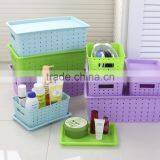 Plastic pp Rattan Style Hollow-out Basket With Lid & Handle thumbnail-3