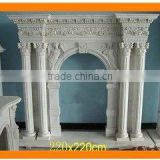 Carved Marble & Granite Fireplace Mantel
