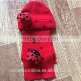 Hot Sell Fashion Embroidery Knitted Hat Suit With Scarf And Gloves thumbnail-5