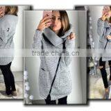 2017 Winter Big Lapel Zipper Fit New Womens Fashion Casual Warm Long Jacket Coat thumbnail-2