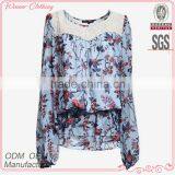 Newest Styles Women's Long Sleeve Peplum Models of Blouse in Chiffon thumbnail-1