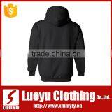 Mens Plain Black Pullover Hoodies Custom Hooded Sweatshirt thumbnail-3