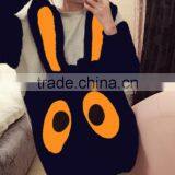 Woman Girl Sweater Fleece Inside Topsfleece Inside Cute Ear Rabbit Pattern Brand China OEM Whoesale is OK thumbnail-3