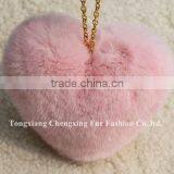CX-A-02 Genuine Rabbit Fur Pendant Keyring ~ MIXED COLOUR thumbnail-5