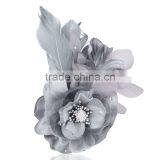 Married Big Flower Pin Corsage Fabric Rose Silk Yarn Feather Brooch Girls Flower Headgear thumbnail-4