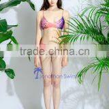 Women's Sexy Mermaid Print Polyster Spandex Strappy Bikini Swimsuits.