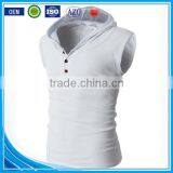 OEM New Design Cotton Plain Mens Custom Sleeveless Pullover Hoodie thumbnail-1