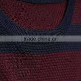 Contrast Color Wide Striped Long Sleeve Waffle-knit Pullover Sweater thumbnail-3