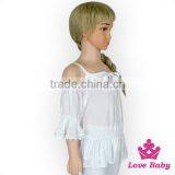 Hot Fashion Baby Girls White Color Off Shoulder Shirts Fashion Girls Beautiful Shirts Wholesale Little Girls Off Shoulder Top thumbnail-3