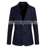 1pc Hot Sale With Zipper Pattern Turn Down Callor Long Sleeve Cotton and Polyester Bussiness Blazer