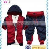 Custom Latest Design Men's Sports Set Hoodies Zipper Short Sleeve Tracksuits thumbnail-1