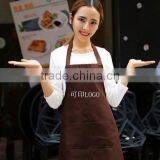 Custom Aprons Korean Solid Color Home Aprons Brown Advertising Apron Custom Printed LOGO thumbnail-2
