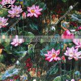 Chinese Style Fabric Lotus Printed Cotton Linen Fabric Fo Cloth Househoud thumbnail-5