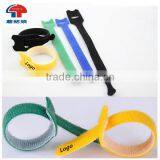 Hot Sale Adjustable Black Reusable Custom Logo Printed Hook and Loop Cable Tie