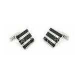 Highly polished 316L Stainless Steel Cufflinks Classic Heat Oxidation