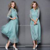 2014 Summer European and American Style High-end Celebrity Silk Long Dress