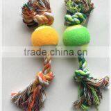 Colorful Cotton Dog Rope Chew Tennis Ball Pet Toy thumbnail-1