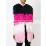 SJ206-01 Combined Colorful Lamb Fur Vest Mongolian From China Real Fur Vest for Women 2016 thumbnail-2
