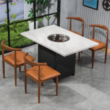 Hot Pot Round Table Custom Artificial Stone Furniture thumbnail-2