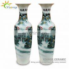 Высокие большие вазы из фарфора высотой 1,2 метра с ручной росписью китайского дизайна 