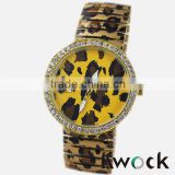 Fashionable Woman Girl Student's Bracelet Wrist Watches Ladies leopard Print Elastic Stretch Watchband watch