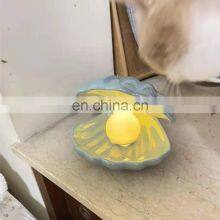 Nordic Led Desk Lamp Clam Table Light Shell Shaped Trinket Dish Ceramic Shell Lamp With Pearl Finish for Bedroom Decor