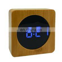 Акционный современный настольный электронный цифровой светодиодный деревянный будильник с тканевой поверхностью для гостиной современного дома thumbnail-3