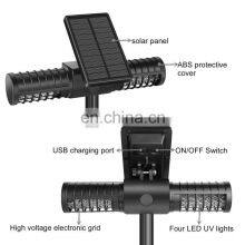 High Voltage Shock Solar Powered UV LED Waterproof Garden Mosquito Killer Light With Solar Powered USB Charging thumbnail-3